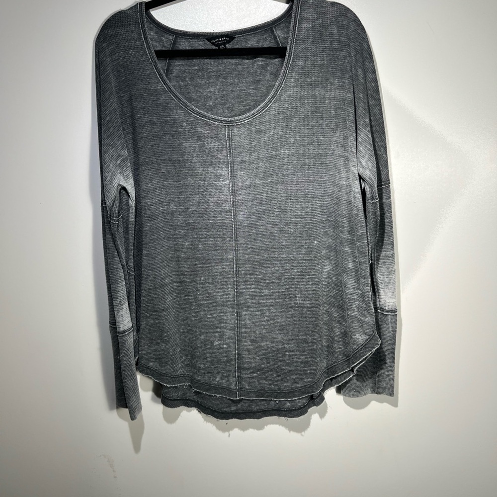 Lucky Brand Exposed Seam Long Sleeve Thermal Sz Large - Picture 4 of 11